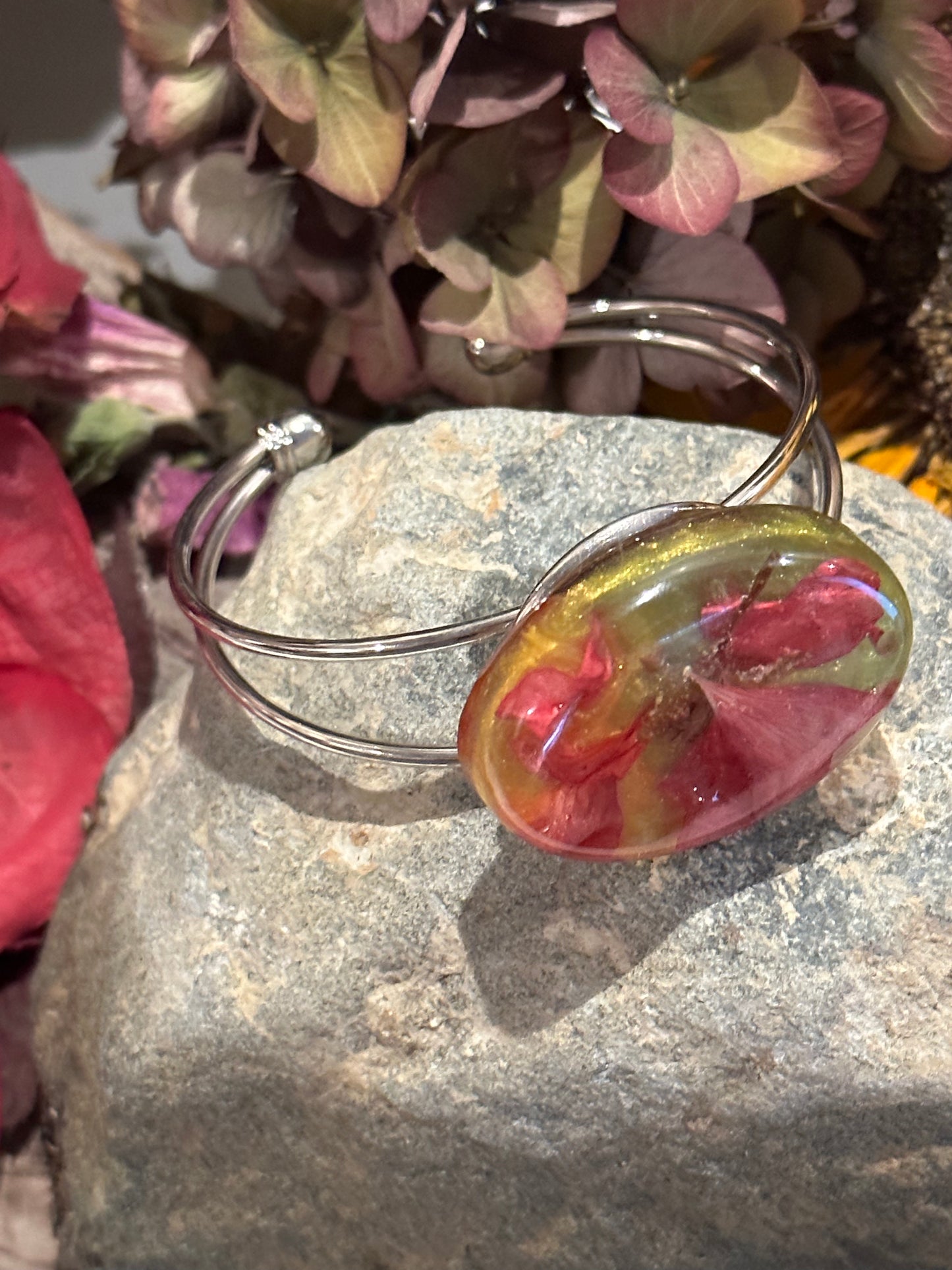 Pink Flower Bracelet