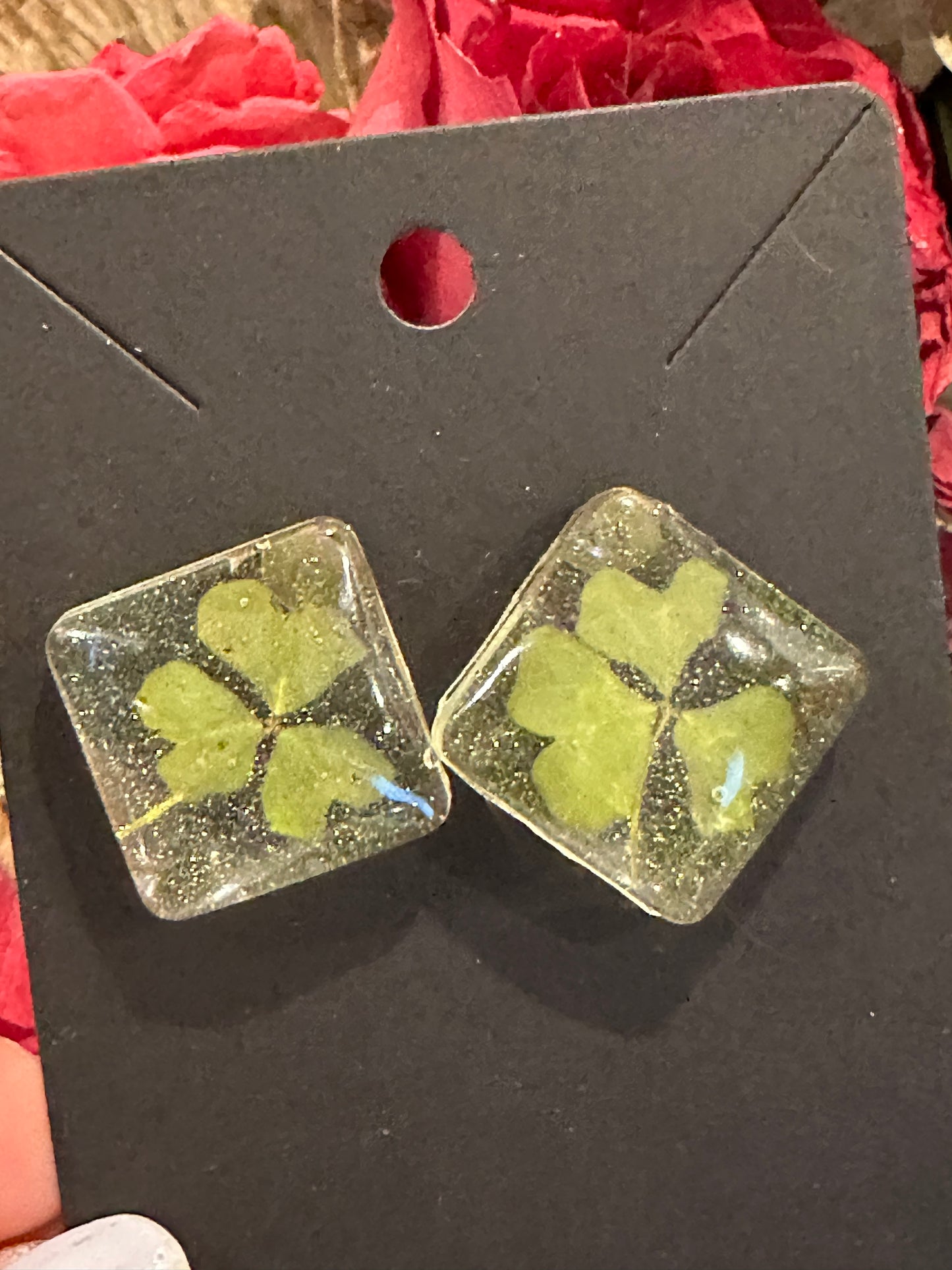 Green Clover Earrings