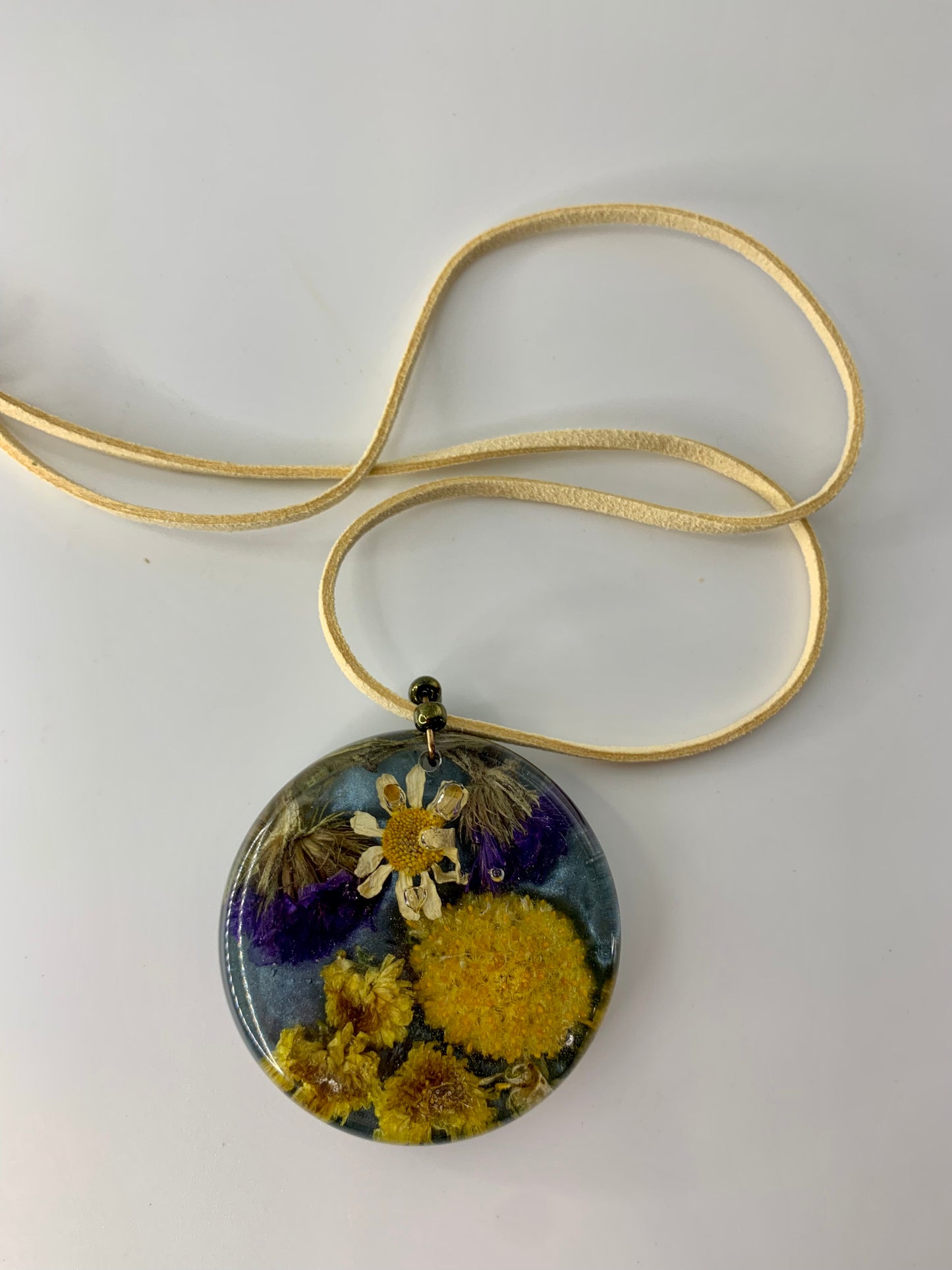 Yellow and Purple Round Pendant