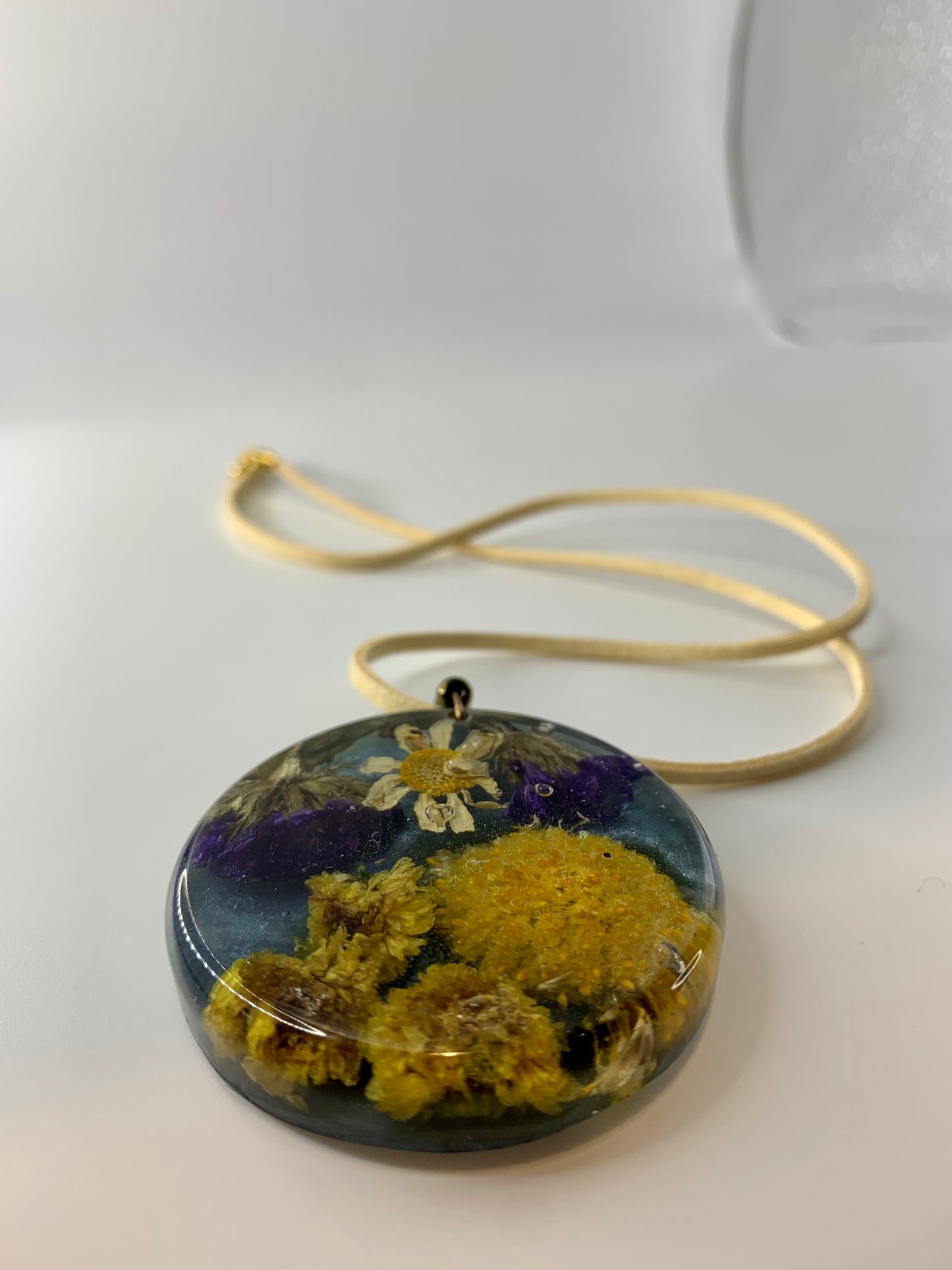 Yellow and Purple Round Pendant