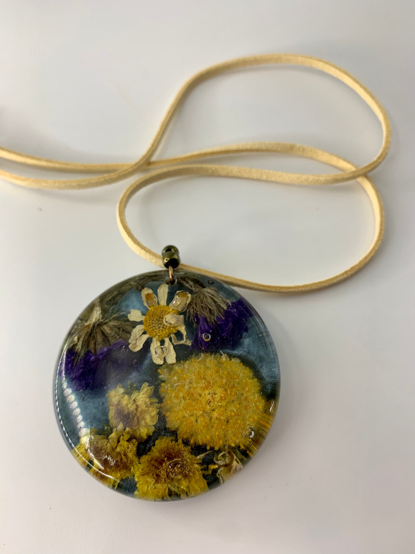 Yellow and Purple Round Pendant