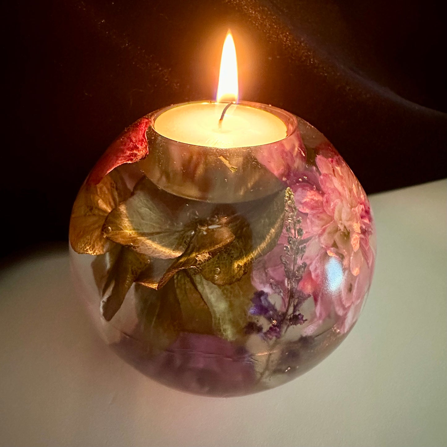 Pink Dogwood & Hydrangea Large Tea-light Sphere