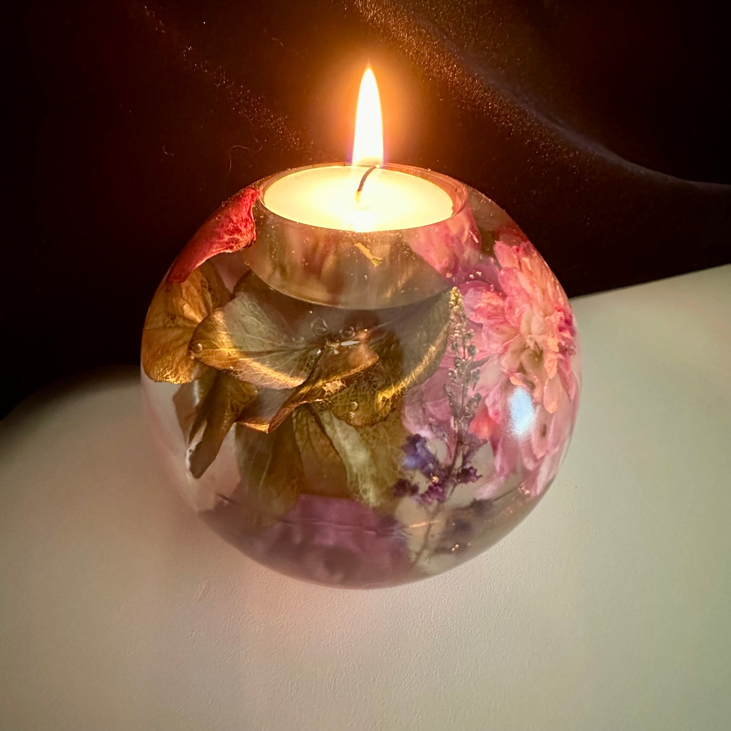 Pink Dogwood & Hydrangea Large Tea-light Sphere