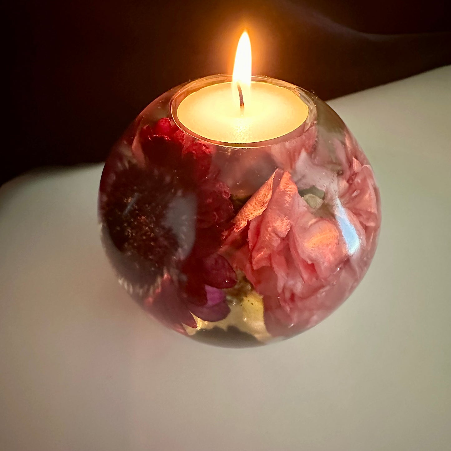 Purple Pink & White Large Tea-light Sphere