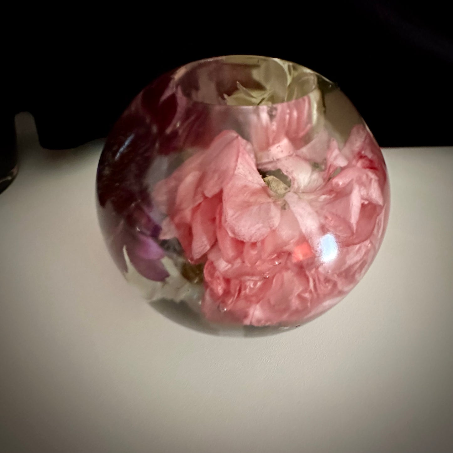 Purple Pink & White Large Tea-light Sphere