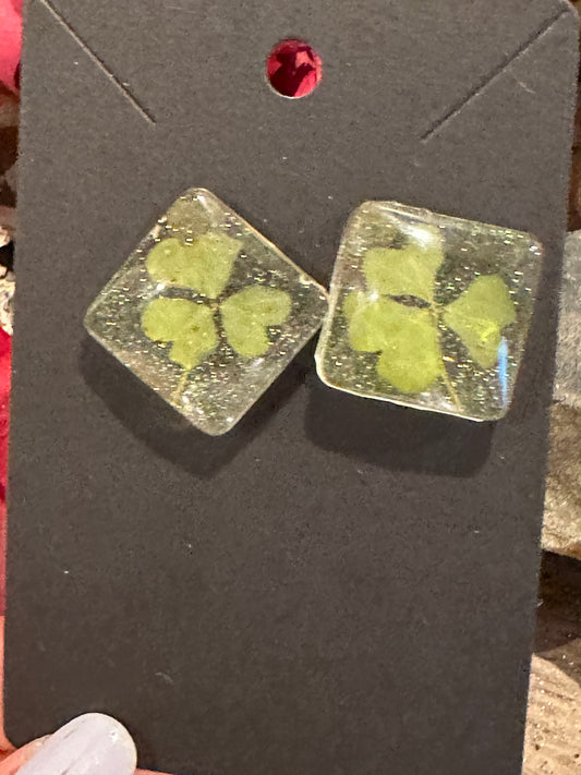 Green Clover Earrings