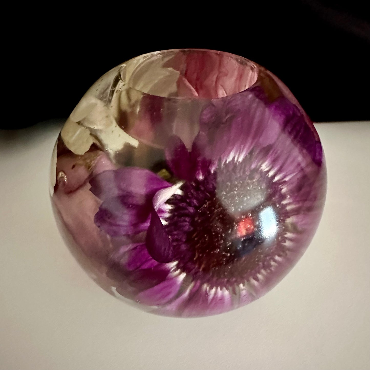 Purple Pink & White Large Tea-light Sphere