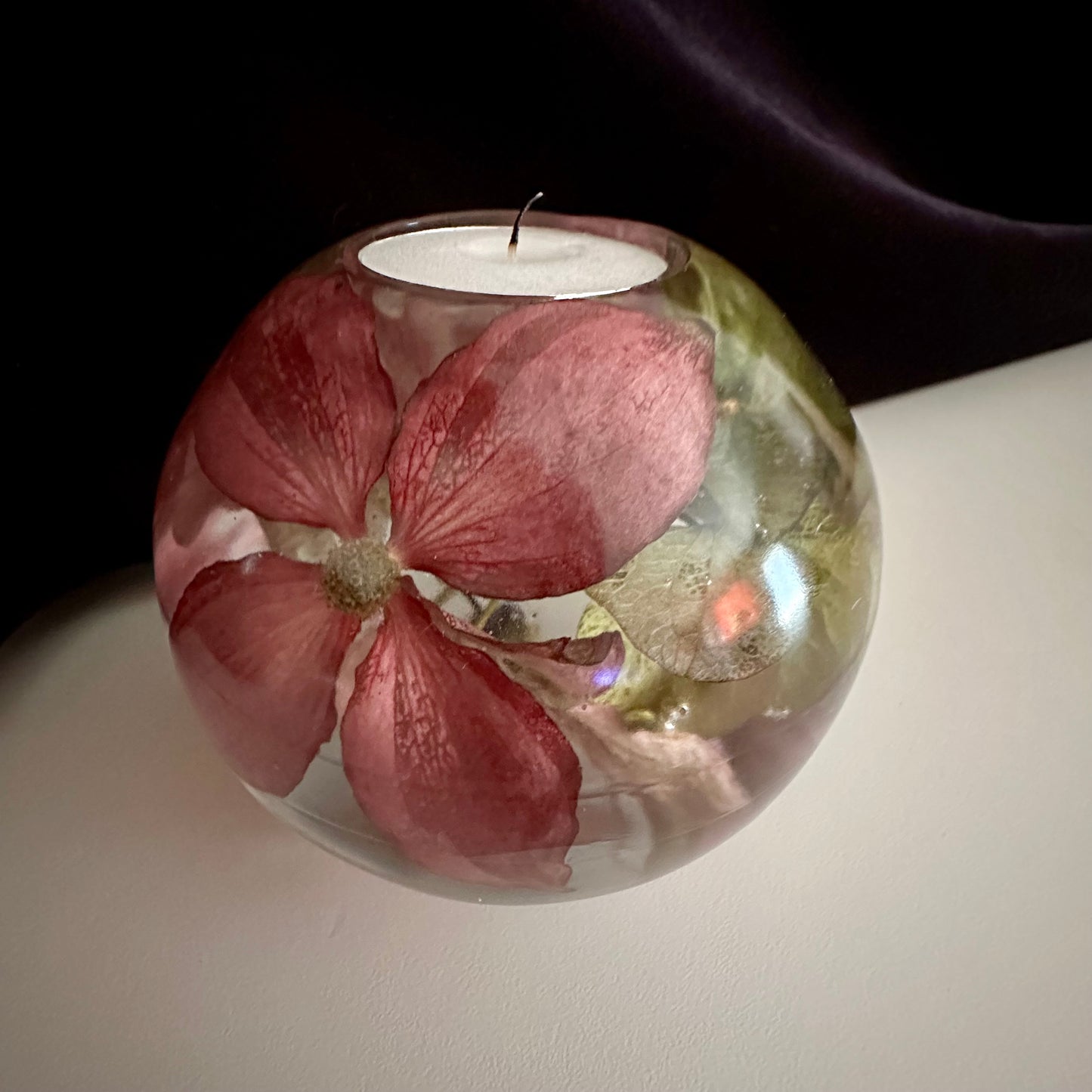 Pink Dogwood & Hydrangea Large Tea-light Sphere