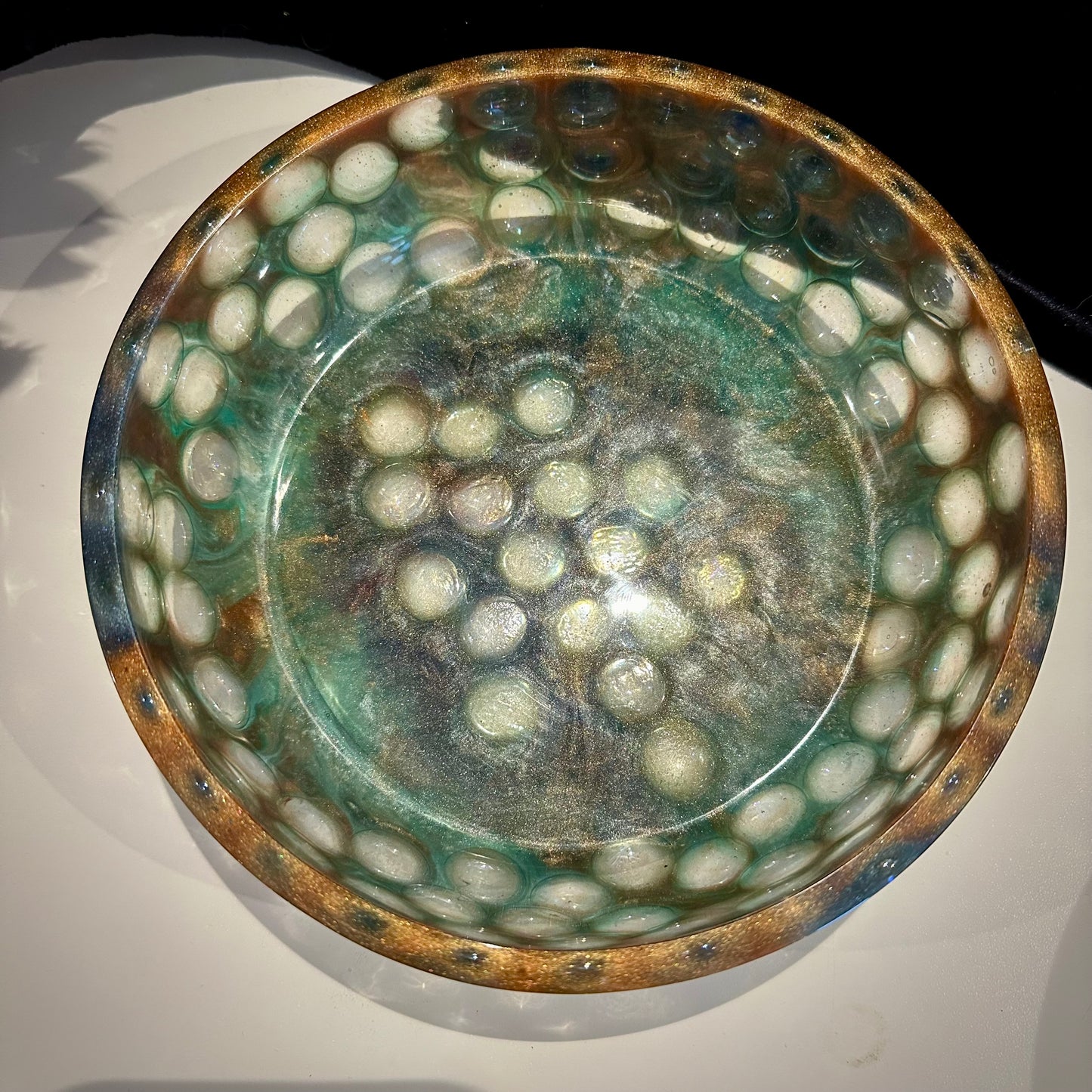 Large Green & Blue Shimmer Bowl