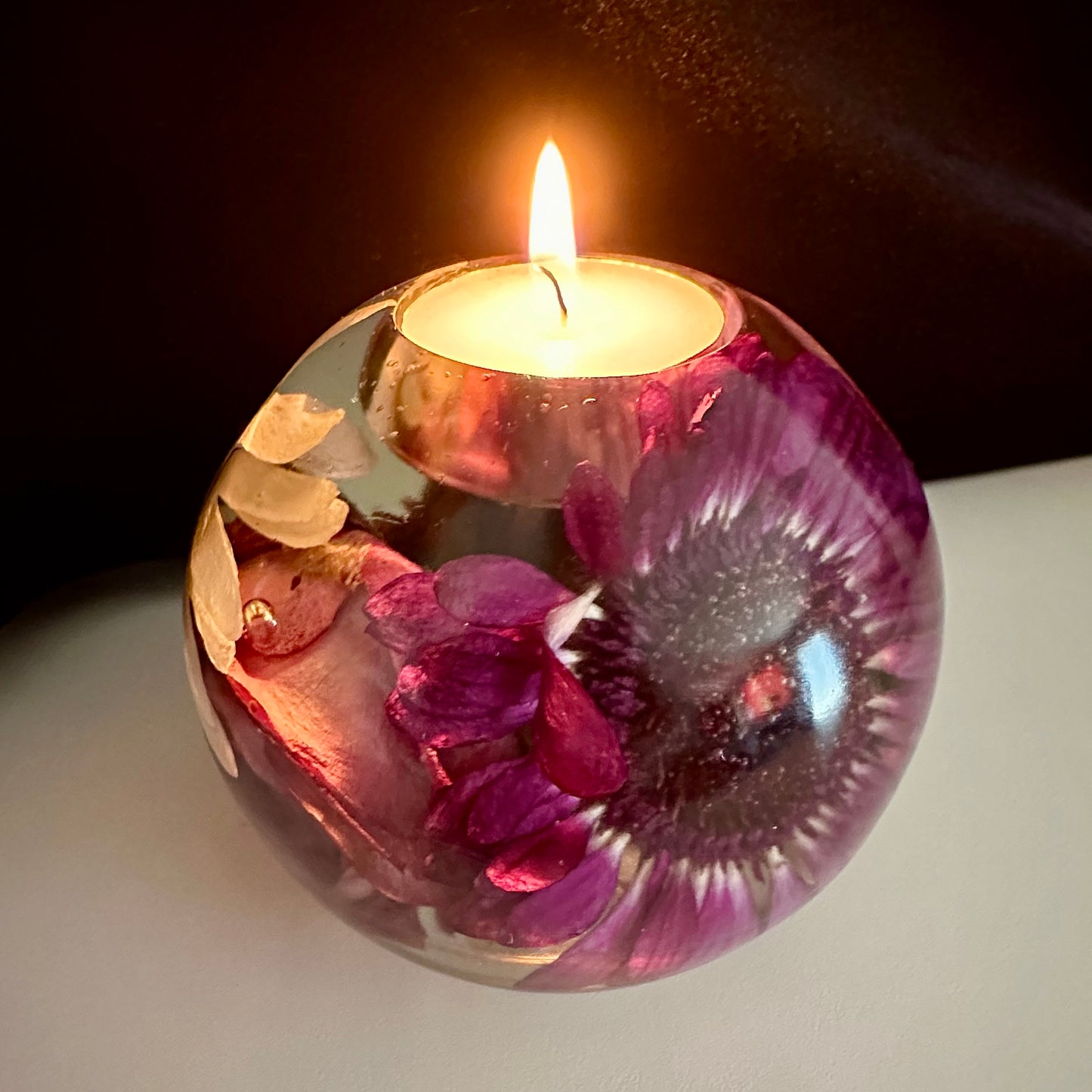 Purple Pink & White Large Tea-light Sphere