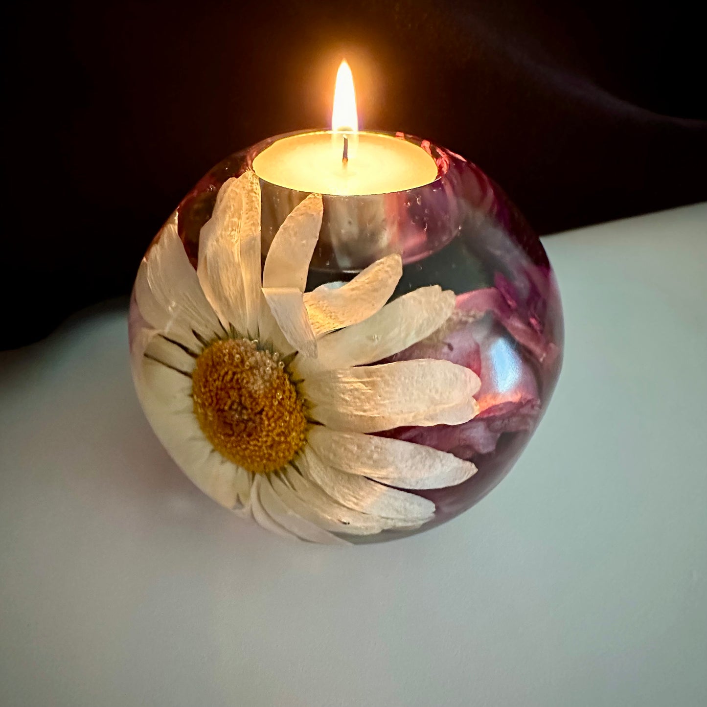 Purple Pink & White Large Tea-light Sphere