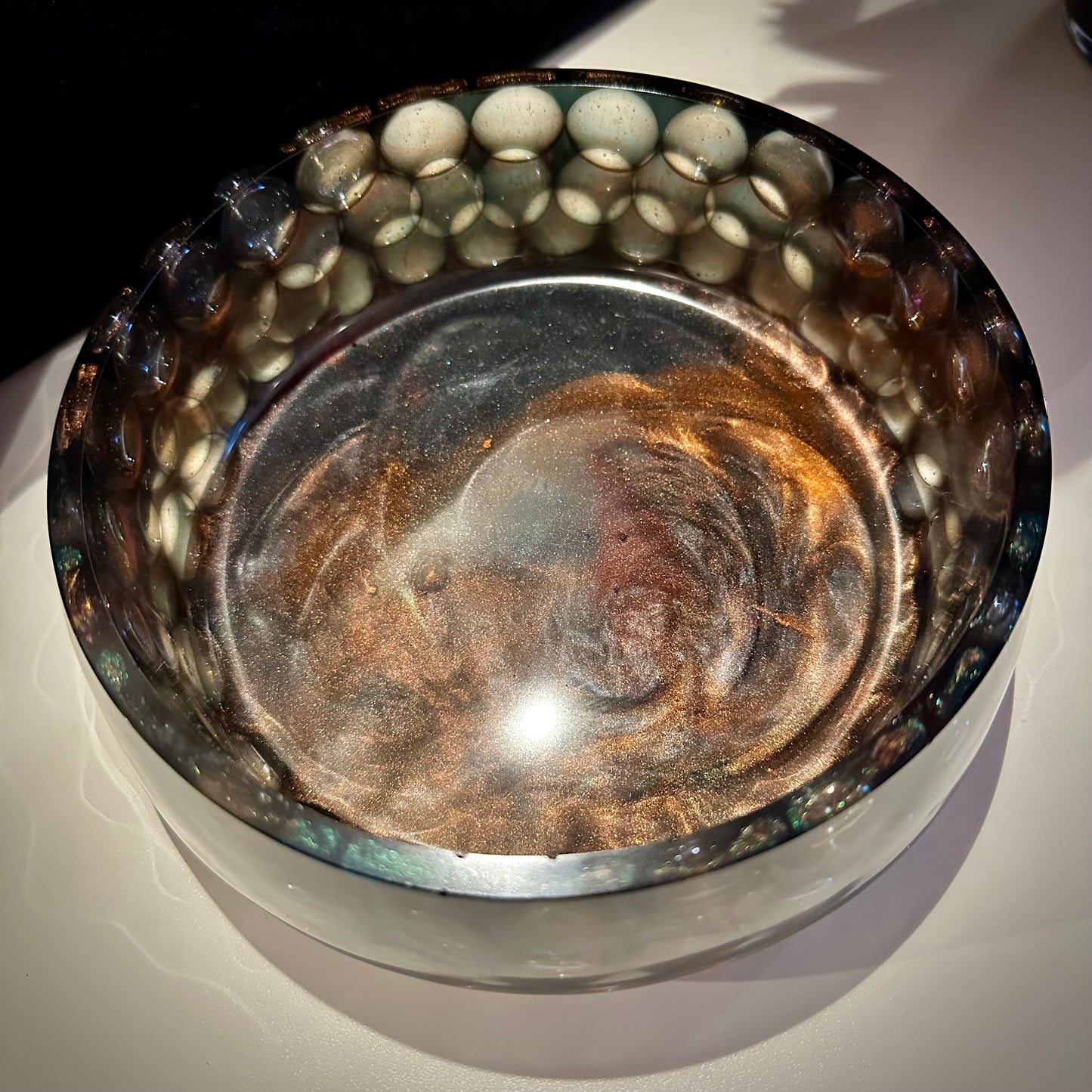 Large Black & Copper Shimmer Bowl