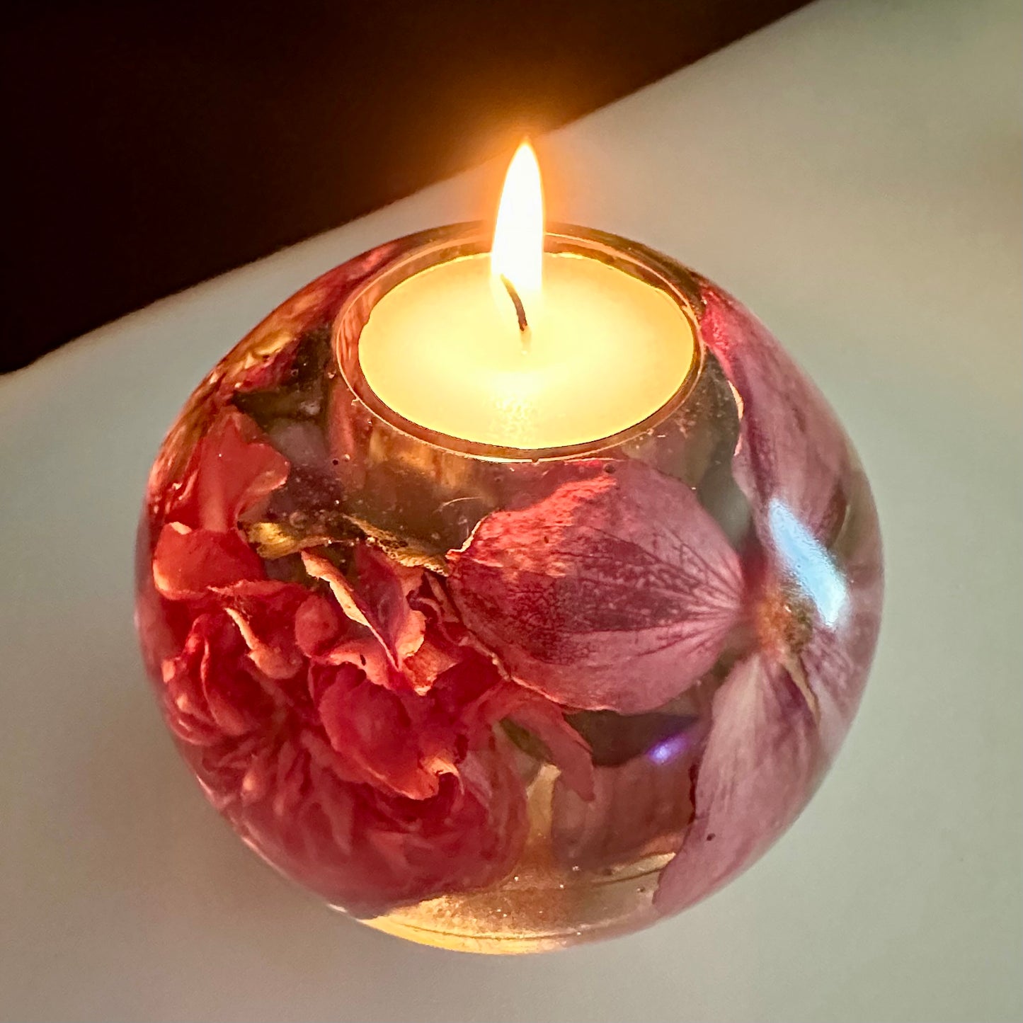 Pink Dogwood & Hydrangea Large Tea-light Sphere