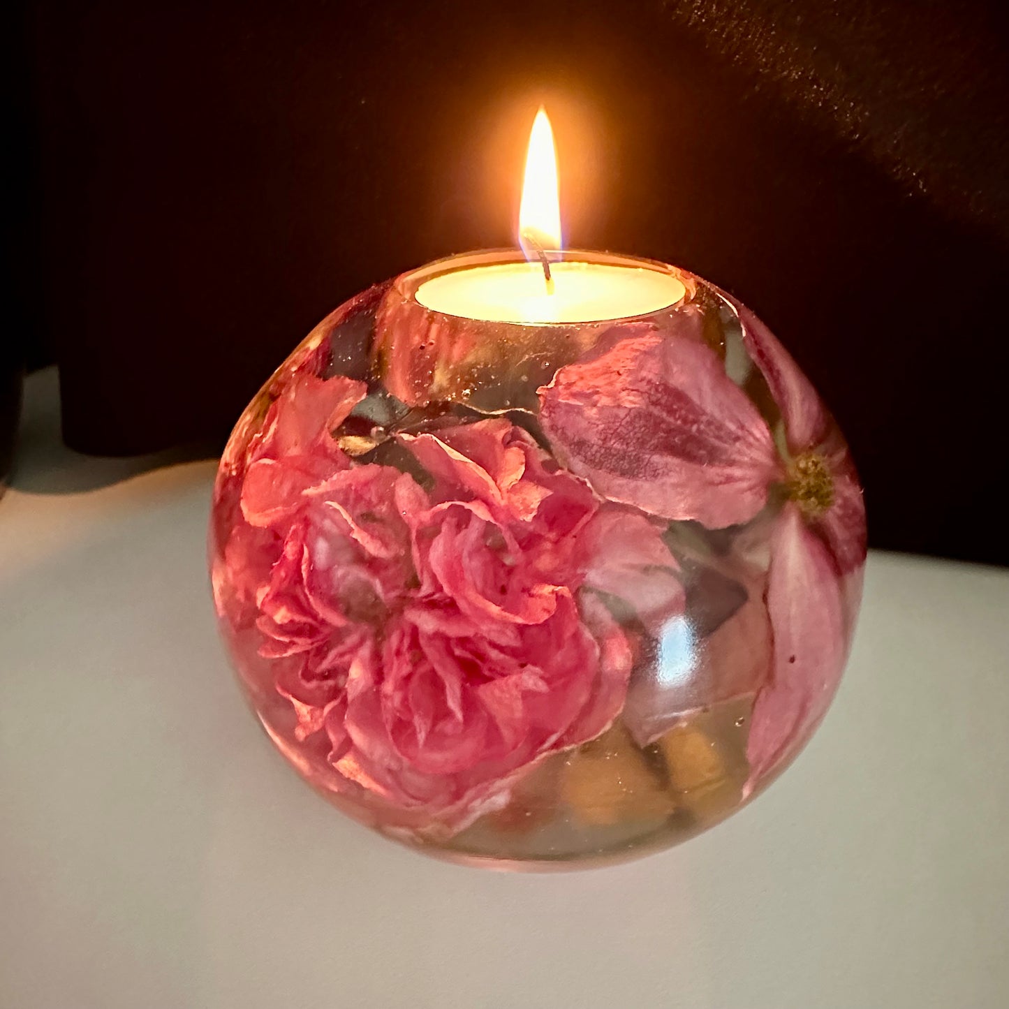 Pink Dogwood & Hydrangea Large Tea-light Sphere