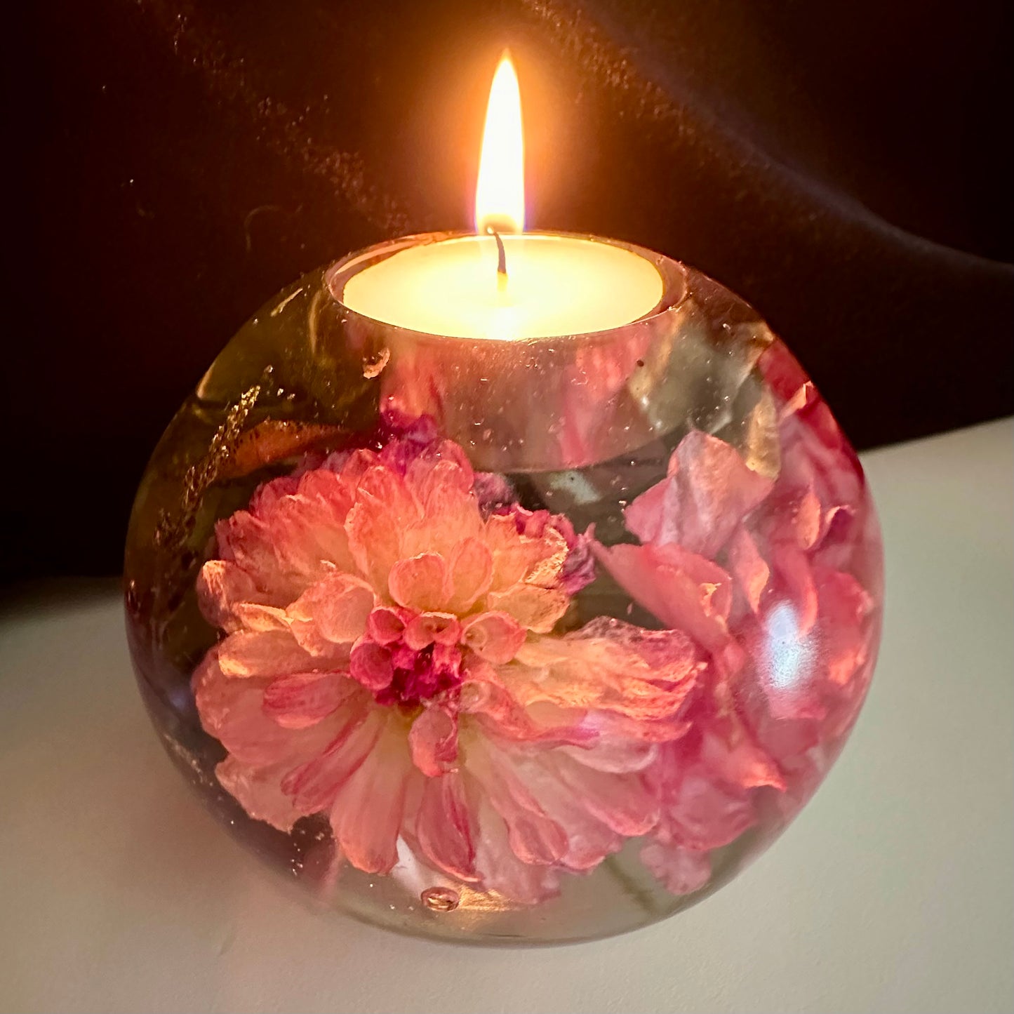 Pink Dogwood & Hydrangea Large Tea-light Sphere