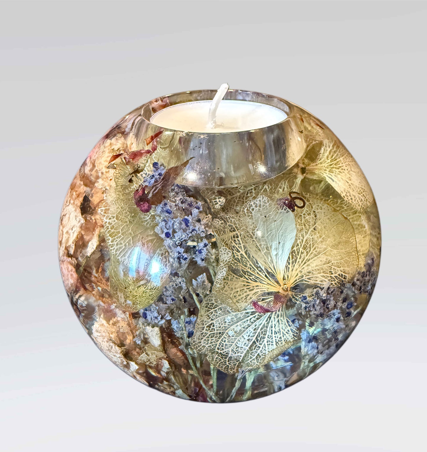 Cherry Blossom & Wildflower Resin Candle Holder