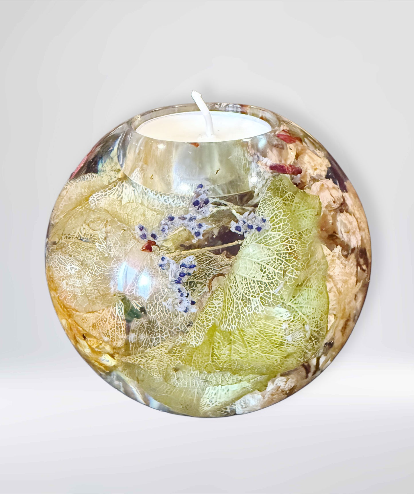 Cherry Blossom & Wildflower Resin Candle Holder